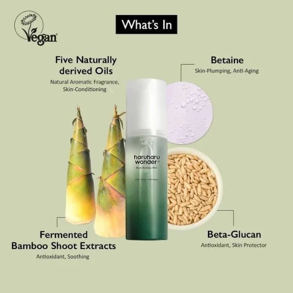 HARUHARU WONDER Black Bamboo Mist, 80ml - INNAE K-beauty