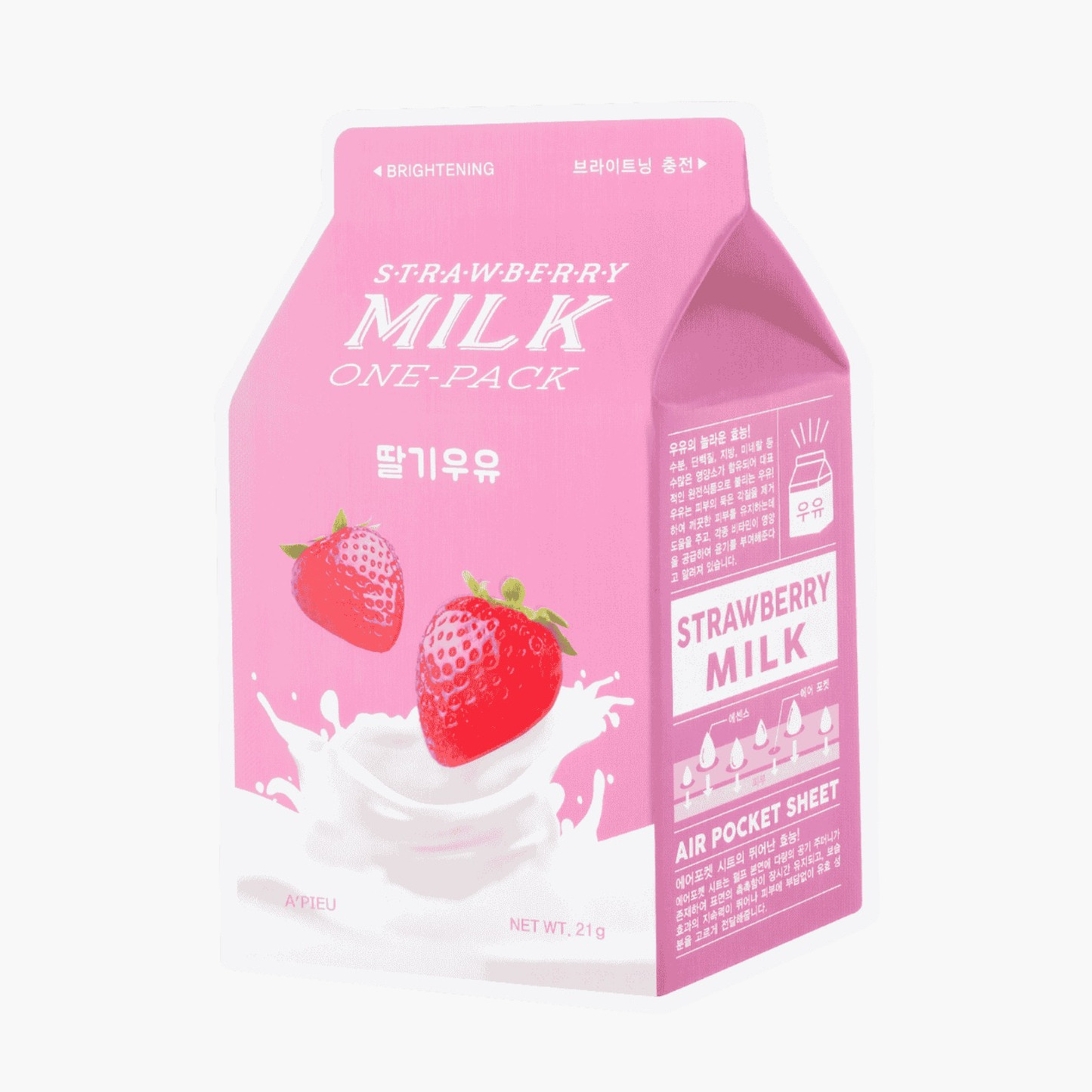 A'PIEU Strawberry Milk One-Pack, 21g