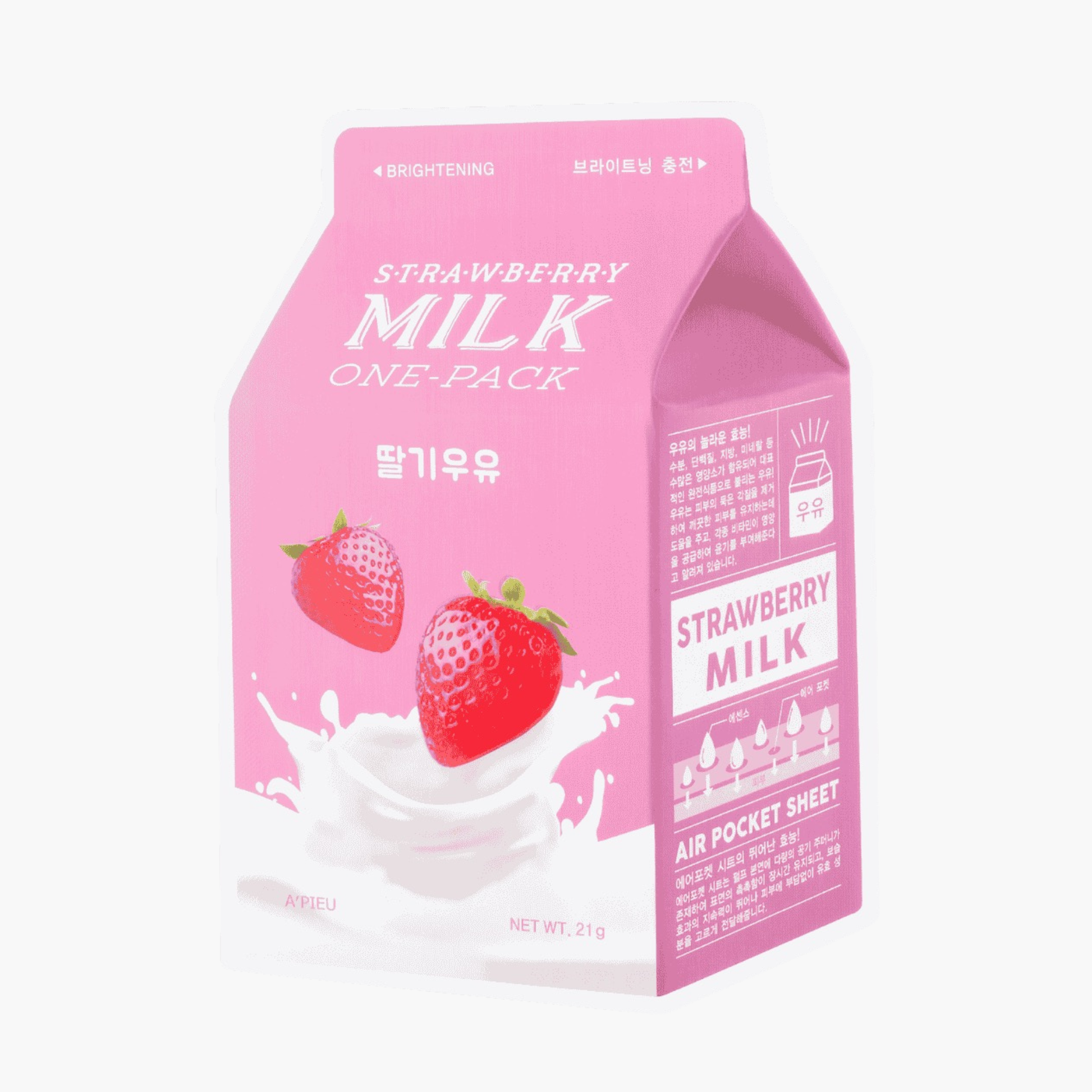 A'PIEU Strawberry Milk One-Pack, 21g