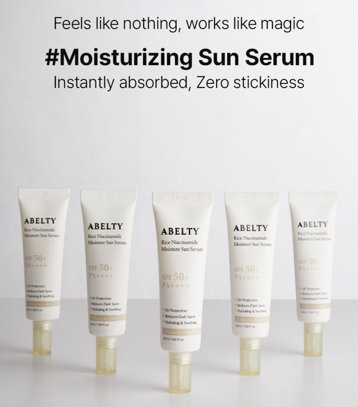 Abelty-Rice-Niacin-Moisture-Sun-serum-SPF50+-PA++++-50ml-Protezione-solare-illuminante