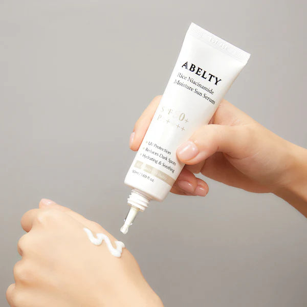 Abelty-Rice-Niacin-Moisture-Sun-serum-SPF50+-PA++++-50ml-Protezione-solare-illuminante