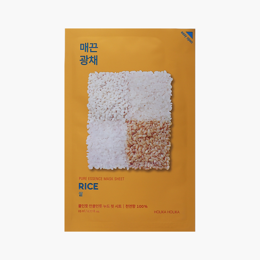 Holika Holika Pure Essence Mask Sheet Rice, 20ml - Maschera viso per pelle luminosa e vitale